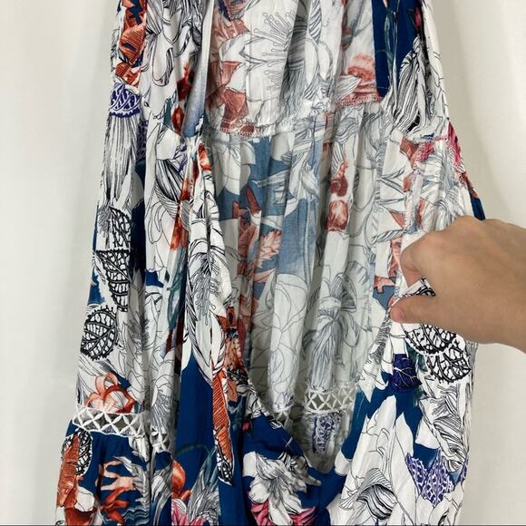 Jaase | Halter Neck Printed Beach Floral Open Back Dress M - Picture 7 of 9